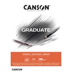 CANSON Graduate Light Grain 96 gsm A4 Eskiz Kağıt Pedi, Yapıştırılmış Kısa Taraf, 40 Doğal Beyaz Levha, Profesyonel Sanatçılar ve Öğrenciler için İdeal