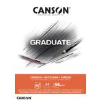 CANSON Graduate Light Grain 96gsm A5 Eskiz Kağıt Tabakası, Yapıştırılmış Kısa Taraf, 40 Doğal Beyaz Levha, Profesyonel Sanatçılar ve Öğrenciler için İdeal