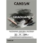 Canson Graduate Mixed Media Grey A5 220 g 30 Yaprak Defter