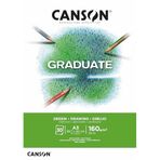 CANSON Mezun Beyaz Çizim 160 gsm A3 Kağıt, Hafif Taneli, Tampon Yapıştırılmış Kısa Taraf, 30 Parlak Beyaz Çarşaf, Öğrenci Sanatçılar için İdeal