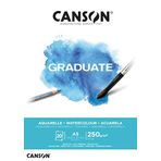 CANSON Mezun Suluboya 250 gsm A5 Kağıt, Soğuk Preslenmiş, Tampon Yapıştırılmış Kısa Taraf, 20 Doğal Beyaz Çarşaf, Öğrenci Sanatçılar için İdeal