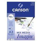 Canson Mix Media Imagine 200 gr 50 Yaprak Blok Resim Defteri