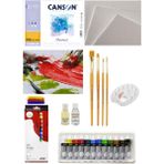 Canson Montval Suluboya Defteri (24X32CM) 300GR Daller Rowney Simply 12X12ML 12 Renk Yağlı Boya