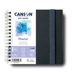 Canson - Profesyonel kitap – Suluboya kağıdı – İnce taneli – 300 g/m² – Spiral ciltli not defteri – 20 x 20 cm – beyaz – 24 yaprak, C31200L004
