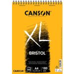 CANSON XL, Bristol kağıt, çok pürüzsüz kağıt, 180 g/m², kısa kenarda spiral ciltli blok, DIN A4 21 x 29,7 cm, ekstra beyaz, 50 yaprak