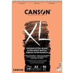 CANSON XL Ekstra Beyaz Eskiz 90 A3 Kağıt, İnce Granülasyon, Kısa Taraf, 120 Yaprak, Profesyonel Sanatçılar ve İllüstratörler için İdeal