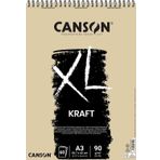 Canson Xl Kraft Eskiz ve Resim Defteri, Spiralli, 60 Sayfa, A3, 90G