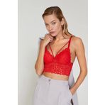 Cansoy Kabartma Dantelli Kırmızı Bralet Takım (Kırmızı, 75)