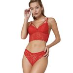 Cansoy Kabartma Dantelli Kırmızı Bralet Takım (Kırmızı, 80)