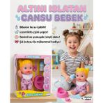 Cansu Bebek: Altını Islatan Renkli Saçlı 4 Parçalı Biberonlu Emzikli Lazımlıklı Oyuncak Bebek Seti SARI