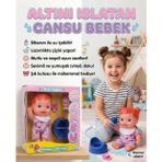 Cansu Bebek: Altını Islatan Renkli Saçlı 4 Parçalı Biberonlu Emzikli Lazımlıklı Oyuncak Bebek Seti TURUNCU