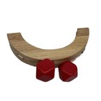 Çanta Aksesuar 14 Cm Oval Ahşap Burs Kırmızı Renk Toplu