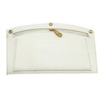 Çanta Aksesuar 24x15 cm Beyaz Renk Troklu Suni Deri Cep Light Gold Metalli