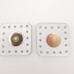 Çanta Aksesuar Beyaz Gerçek Derili Kare Mıknatıslı Çıtçıt Light Gold Metalli