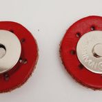 Çanta Aksesuar Gerçek Derili Mıknatıslı Çıtçıt Kırmızı Gümüş Metalli