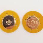 Çanta Aksesuar Hardal Sarı Suni Derili Mıknatıslı Çıtçıt Light Gold Metalli