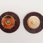 Çanta Aksesuar Kahverengi Suni Derili Mıknatıslı Çıtçıt Light Gold Metalli