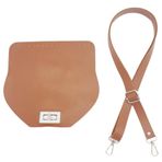 Çanta Aksesuar Suni Deri 21x19 cm Kapaklı ve Ayarlı Saplı Çanta Seti Taba Renk Gümüş Metalli