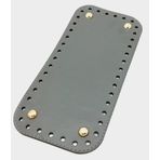 Çanta Aksesuar Suni Deri Gri Renk 25X12 cm Dikdörtgen Çanta Tabanı (Light Gold Aparatlı)