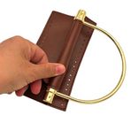 Çanta Aksesuar Suni Derili Metal Çanta Sapı İpek Model Taba Renk Light Gold Metal (Yeni Model)