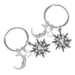 Çanta Kolye Anahtar Anahtarlık Charms Astrolojik Burç Kolyeleri Güneş Ve Yıldız Şekilli Anahtarlık Herkes İçin