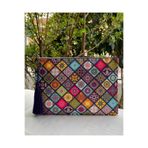 çanta tasarımcısı Etnik Mor Clutch Çanta Mor 31 cm