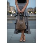 Çanta Trend Yumuşak Suni Deri Koyu Vizon El Omuz ve Sırt Kullanımına Uygun Kadın Çanta 34*39 cm