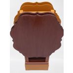 Canta Zigon 90085 Sehpa Yonca Model Ahsap Mdf Ceviz Ve Hardal Renk Uyum El Yapim