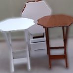 Canta Zigon 90092 Sehpa Yonca Model Ahsap Mdf Ceviz Ve Beyaz Renk Uyum El Yapim
