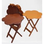 Canta Zigon 90106 Sehpa Papatya Model Dortlu Ahsap Mdf Ceviz-Hardal Uyum El Yapim