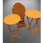 Çanta Zigon 90130 Sehpa Oval Dörtlü Model Ahşap Mdf Hardal Renk Uyum El Yapımı