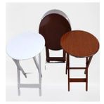 Çanta Zigon 90134 Sehpa Oval Dörtlü Model Ahşap Mdf Beyaz Ve Ceviz Uyum El Yapım