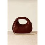 Çantacımstore Kadın Mini Clutch Örgülü El Çantası Bordo 911