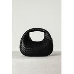 Çantacımstore Kadın Mini Clutch Örgülü El Çantası Siyah 911