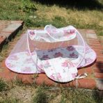 Çantalı Bebek Tül Sineklik Haşere Koruyucu Katlanabilir Bebek Cibinlik Bebek Gölgelik 120-60 CM