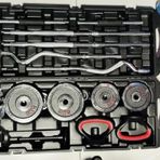 Çantalı Döküm Demir Plaka Dambıl Seti 55 Kg Siyah Dumbbell Set Z Barlı Dambıl Set