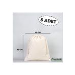 ÇANTAPAK ÇANTAPAK BÜZGÜLÜ HAM BEZ KESE 40 CM EN X 40 CM BOY (5 ADET )