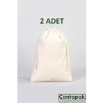 Çantapak Ham Bez Kese/torba/ Organizer 25X35 (2 Adet)