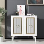 Cantek Dizayn Capri Beyaz-Altın 75 cm Konsol Çok Amaçlı Dolap