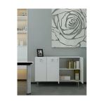 Cantek Dizayn Leylact (Km120) Ofis Evrak Dolabı Beyaz-Beyaz-Gümüş