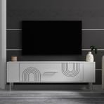 Cantek Dizayn Retrol2ct Tv Sehpası Beyaz-Gümüş