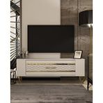 cantek dizayn RETROLP2CT TV SEHPASI BEYAZ-ALTIN