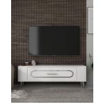 Cantek Dizayn Retrop3ct Tv Sehpası Beyaz-Gümüş