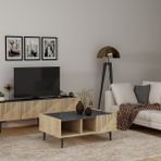 Cantek Draw Safirmeşe-Royalmermer Safir Meşe Orta Sehpa