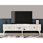Cantek Nil Beyaz-Altın 150 cm Tv Sehpası
