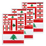 CANTENDO 3'lü Paket Lübnan Bayrağı Çıkartması - Lübnan Bayrakları Yansıtıcı Vinil Araba Çıkartmaları - Araba Camı Tampon Su Geçirmez Çıkartma (30 x 20 cm)