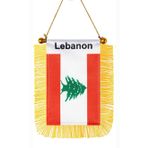 CANTENDO Lübnan Pencereye Asılan Bayrak, Direk Püsküllü Mini Lübnan Araba Bayrağı Vantuzlu Dikiz Aynası Dekorasyonu (8x12 cm)