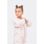 Cantoy Kız Erkek Çocuk Kalın Elyaf Dolgulu Premium Kalite 2.5 Tog Desenli Uyku Tulumu - 2 Yaş - Pudra - Gri