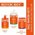 Cantu Büyük Boy Saç Bakım Seti- Şampuan+ Saç Kremi+ Bukle Belirginleştirici - Kıvırcık, Dalgalı Saçlar