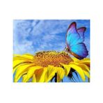 Canvas Hobby 50 x 65 cm Ayçiçek ve Kelebek Kasnaklı Sayılarla Boyama Seti Duvar Sticker